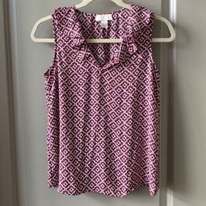 NWOT LOFT purple print sleeveless top